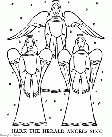 Christmas Angel Coloring Page - Coloring Pages for Kids and for Adults