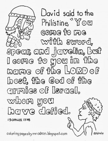 Coloring Pages for Kids by Mr. Adron: David And Goliath Coloring ...