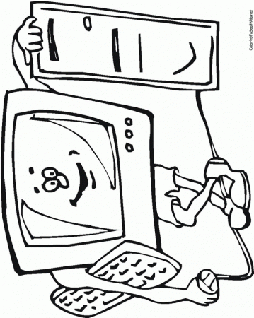 Computer For Kids Coloring Page