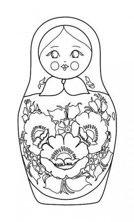Free Russian doll coloring page, from www.coloring-pages-adults ...