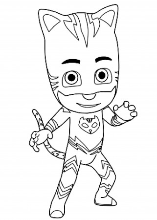 Free and simple coloring pages of PJ Masks - PJ Masks Kids Coloring Pages