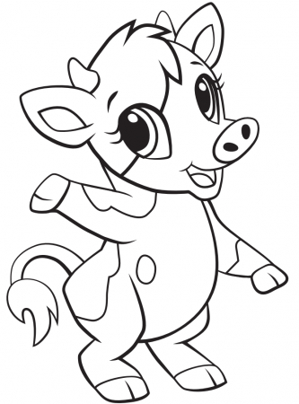 Baby Cow Coloring Page - Free Printable Coloring Pages for Kids