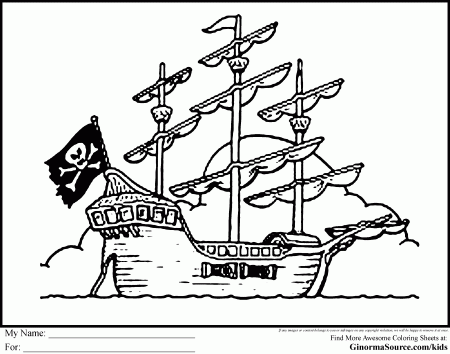 Pirate ship coloring pages to download and print for free