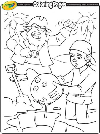 Pirates Digging Up Treasure Coloring Page | crayola.com