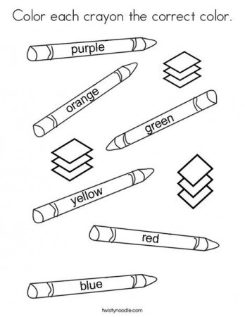 Color each crayon the correct color Coloring Page - Twisty Noodle | Coloring  pages, Preschool colors, Alphabet practice worksheets
