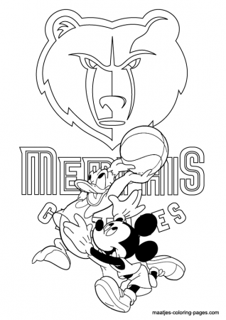 Memphis Grizzlies NBA Disney coloring pages