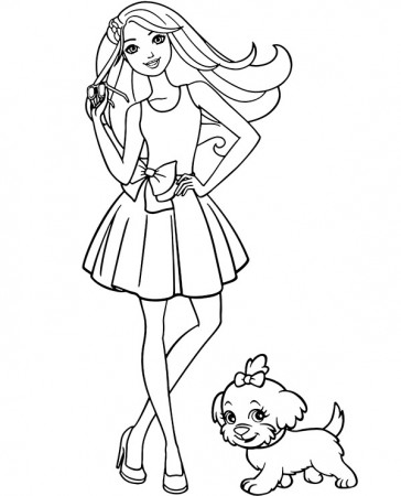 Barbie coloring page for girl to print ...