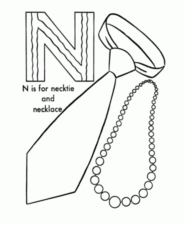 ABC Alphabet Coloring Sheets - ABC Necktie / Necklace - Objects ...
