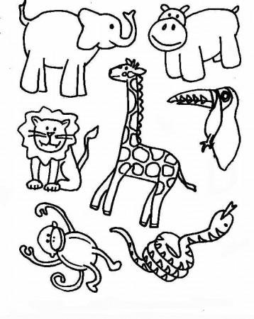 Jungle animal coloring pages to download and print for free