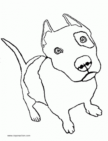 Pit Bull Puppy Coloring Page | Crayon Action Coloring Pages