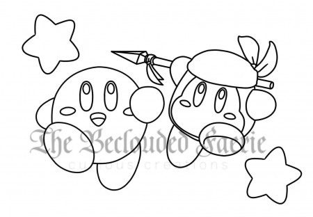 Kirby and Waddle Dee Coloring Page - Etsy