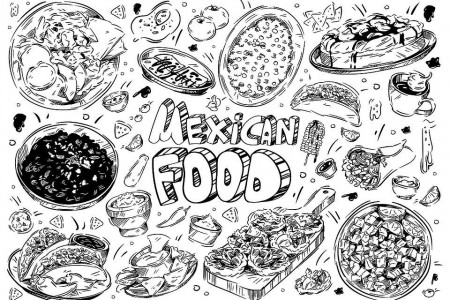 Mexican Food Coloring Pages: Free Printable Coloring Pages of Tacos,  Burritos, Queso, Guacamole & More | Printables | 30Seconds Mom | Food coloring  pages, Mexican food recipes, Burritos