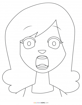 girl scared face coloring page