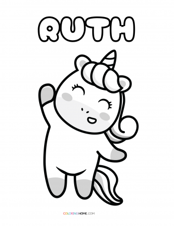 Ruth unicorn coloring page