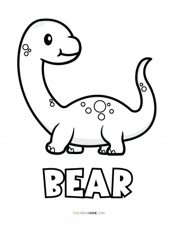 Bear dinosaur coloring page