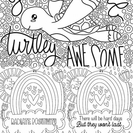 Positive Quote Coloring Pages - Etsy