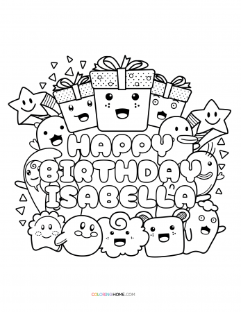 Happy Birthday Isabella coloring page