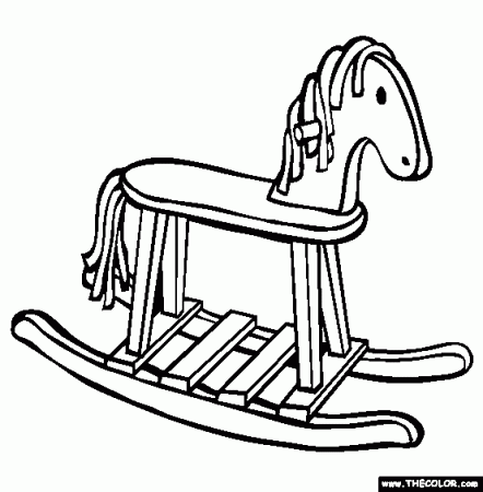 Rocking Horse Coloring Page | Free Rocking Horse Online Coloring