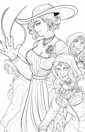 Lady Dimitrescu from Resident Evil Coloring Page - Free Printable Coloring  Pages for Kids