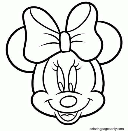 Disney Minnie Mouse with a Big Bow Coloring Pages - Minnie Mouse Coloring  Pages - Coloring Pages For Kids And Adults