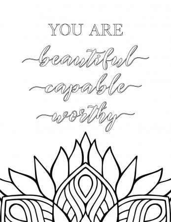 50 Best Printable Inspirational Quote Coloring Pages - World of Printables