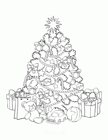 62 Best Christmas Tree Coloring Pages for Kids & Adults