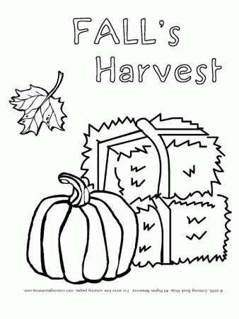 Thanksgiving printable coloring page: Fall's Harvest -coloring book shop