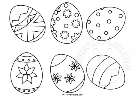 Easter eggs coloring pages for preschool | Easter Template