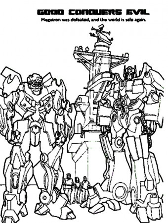 Autobots Conquers Decepticons In Transformers Coloring Page - Download &  Print Online Coloring Pages for Free | Color Nimbus