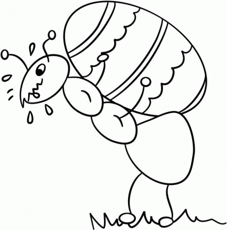 Cartoon Ant Coloring Pages And His EggFor Kids | Coloring ...