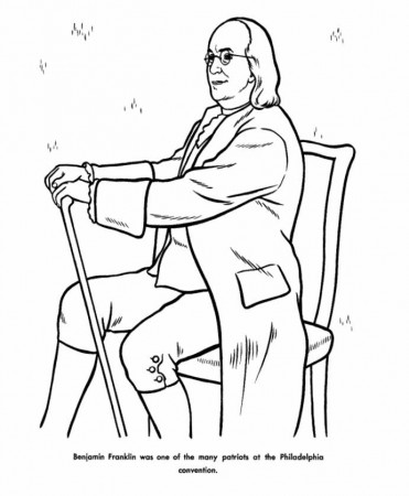 Ben Franklin coloring page - after you read his biography! | THREE ...