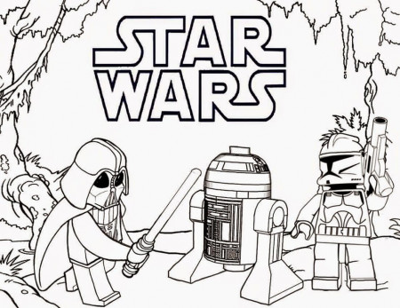 Lego Star Wars R2D2 and C3PO Coloring Page - Free Printable Coloring Pages  for Kids