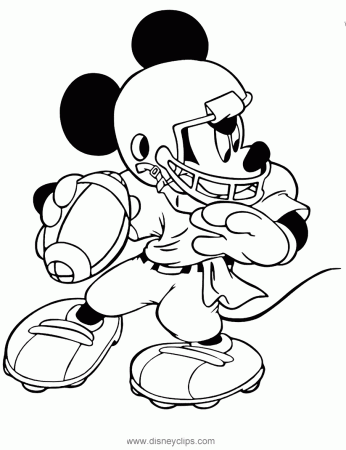 Mickey Ready to Pass Football Coloring Pages - Football Coloring Pages - Coloring  Pages For Kids And Adults