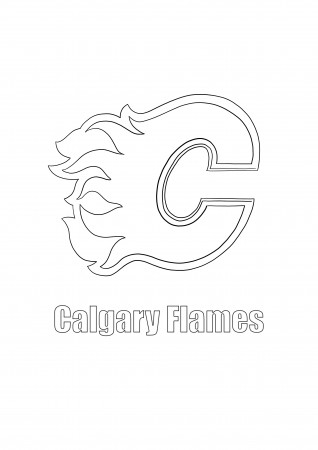 Calgary Flames logo to print and color for free