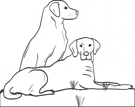 Printable Two Big Dogs Coloring Page for Kids – SupplyMe