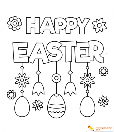 Happy Easter Coloring Page 01 | Free Happy Easter Coloring Page
