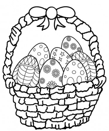 Easter Basket with Eggs Coloring Page - Free Printable Coloring Pages for  Kids