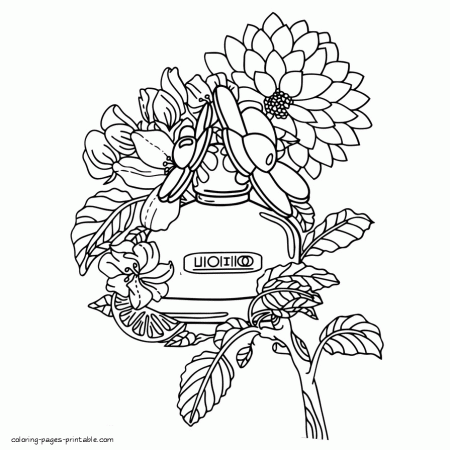Perfume And Flowers Coloring Pages || COLORING-PAGES-PRINTABLE.COM