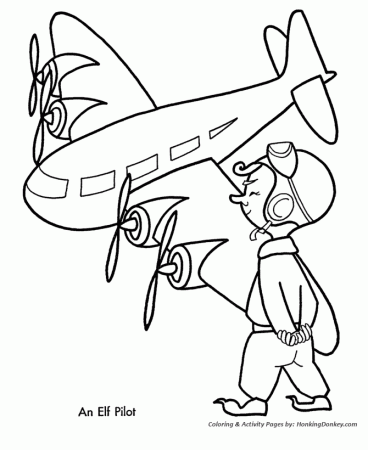 Christmas Toys Coloring Pages - Elf Pilot Christmas Coloring ... - Coloring  Library