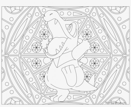 158 Totodile Pokemon Coloring Page - Pokemon Mewtwo Adult Coloring Pages -  Free Transparent PNG Download - PNGkey