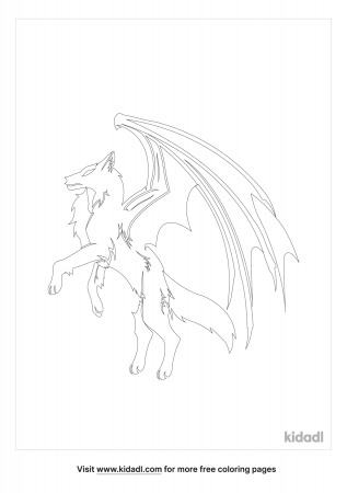 She Wolf With Wings Coloring Pages | Free Fairytales & Stories Coloring  Pages | Kidadl