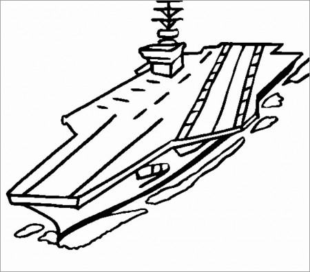 Printable Aircraft Carrier Coloring Page for Kids - ColoringBay