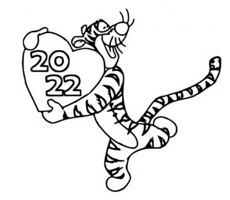 Coloring page 2022 Year of tiger 4