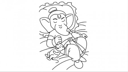 God Ganesha Rat Resting Drawing | Draw Lord Bal Ganapathi Bappa Cartoon -  YouTube