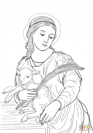 Saint Agnes coloring page | Free Printable Coloring Pages