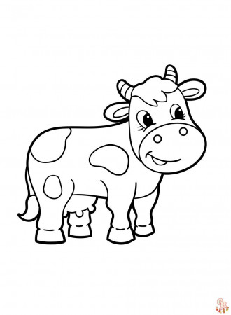 Adorable Cute Cow Coloring Pages for Kids & Adults | GBcoloring