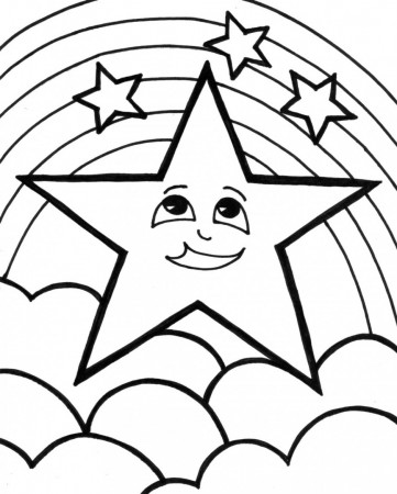 shooting star colouring page - Clip Art Library