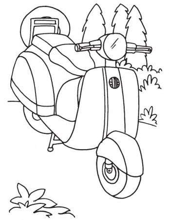 Vespa scooter coloring page | Download Free Vespa scooter coloring page for  kids | Best Coloring Pages