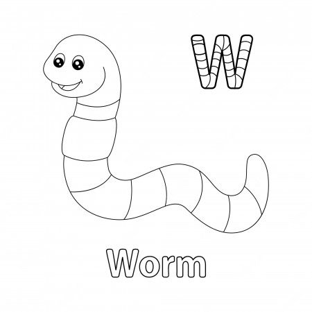 Premium Vector | Big worm alphabet dinosaur abc coloring page