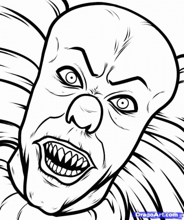 Scary Clown - Coloring Pages for Kids and for Adults